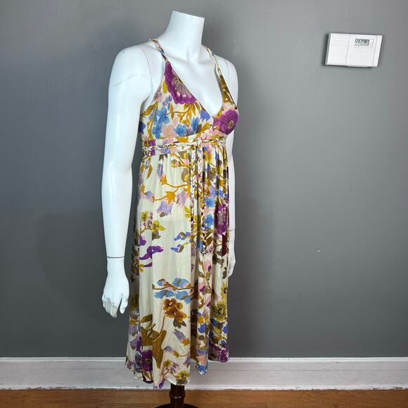 Anthropologie Tracy Reese Dress XS Petite Grecian Bloomcore Slip Tencel VTG Midi - Picture 4 of 15
